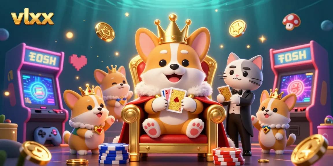 Experience the excitement of vlxx gaming with a royal corgi at the casino throne.