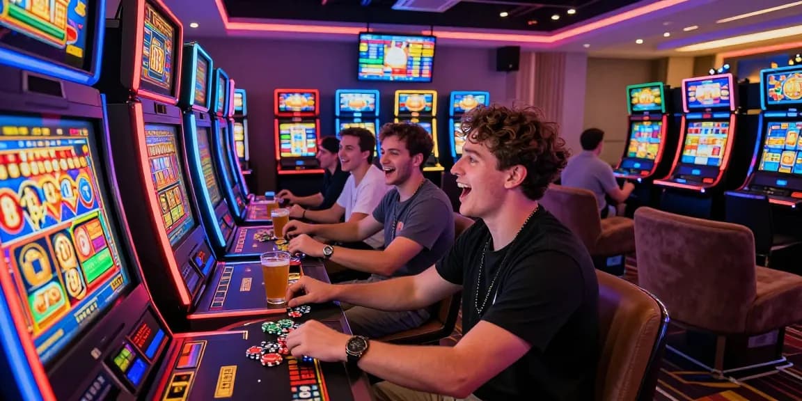 Pengalaman seru bermain slot88 di kasino online dengan pemain bersemangat dan mesin slot yang berwarna-warni.