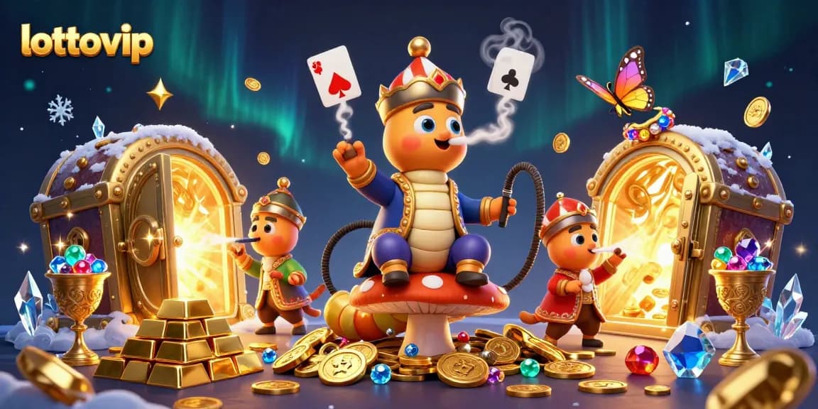 menang dengan lottovip saat bermain lotere, ilustrasi menarik 3D penuh detail