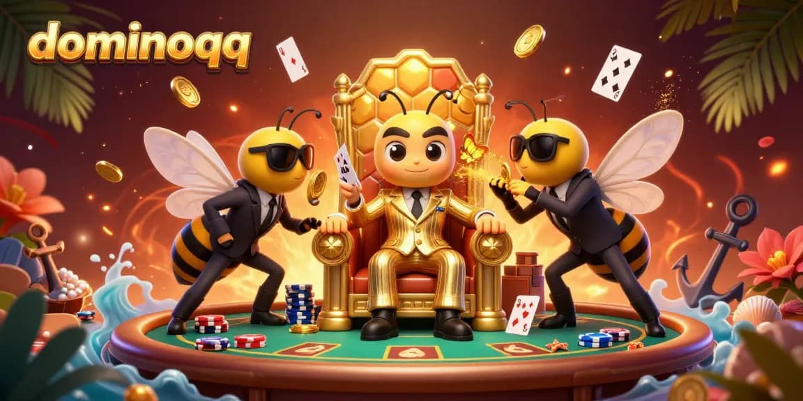 Engage in thrilling dominoqq gameplay surrounded by vibrant and dynamic casino elements.