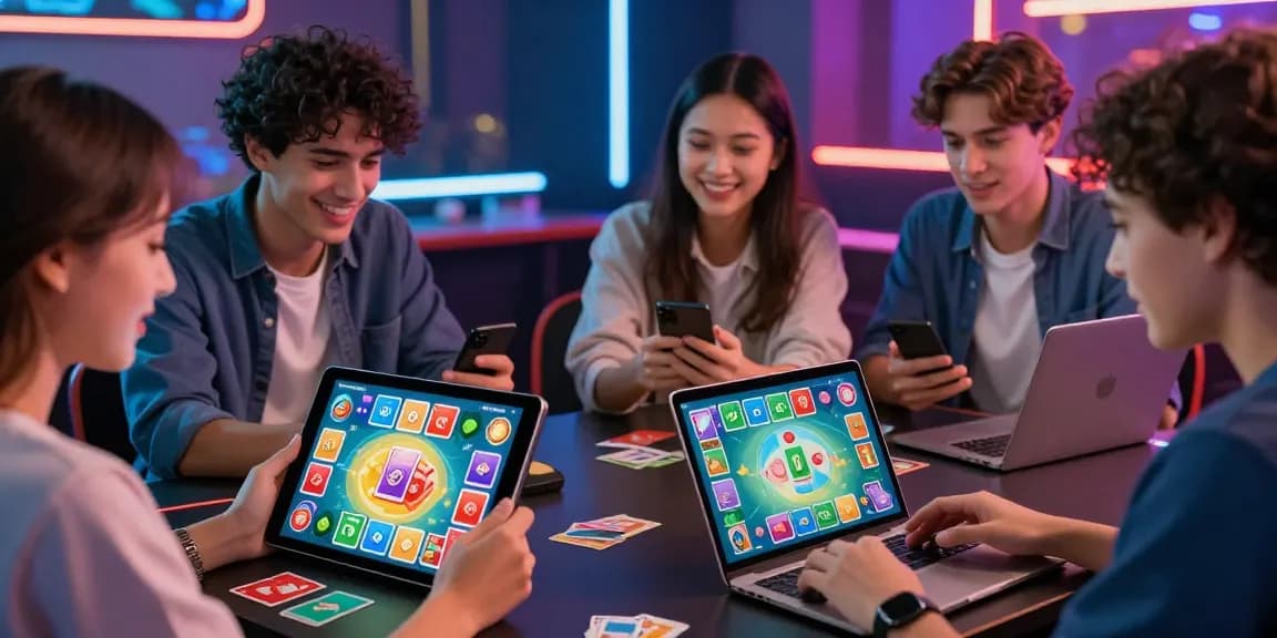 Engaged players enjoying Card Rummy on devices at https://cardrummyapp.com.pk/, showcasing vibrant graphics and excitement.