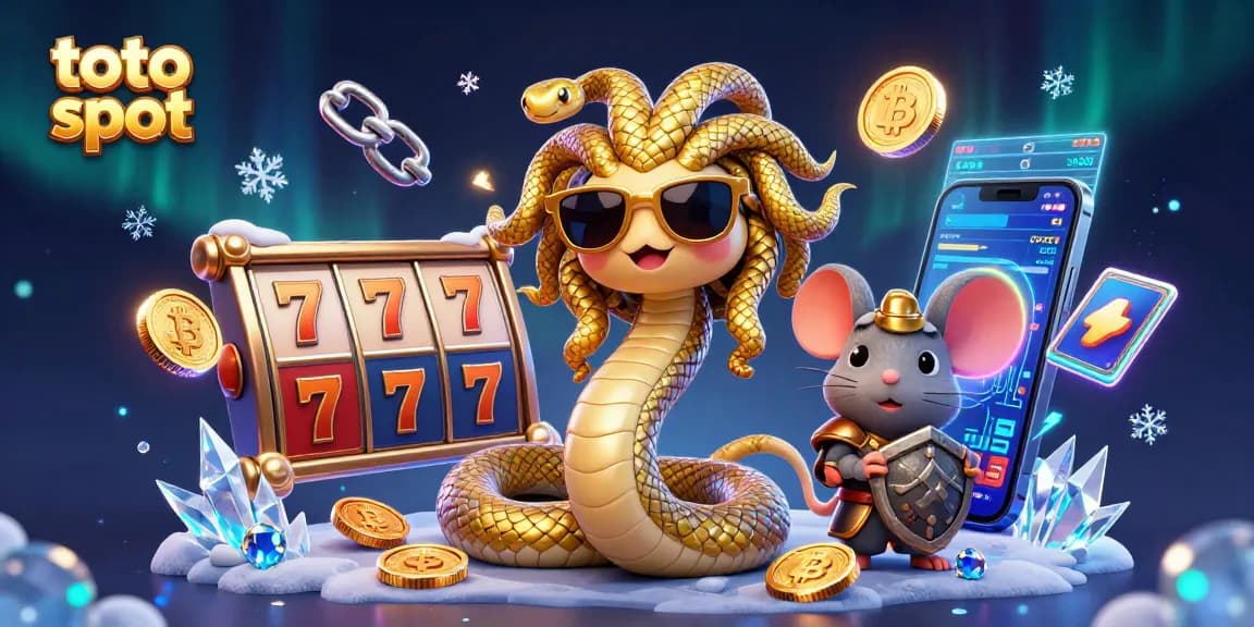 Experience thrilling action with toto slot, featuring Medusa and a warrior mouse in an energetic casino scene.