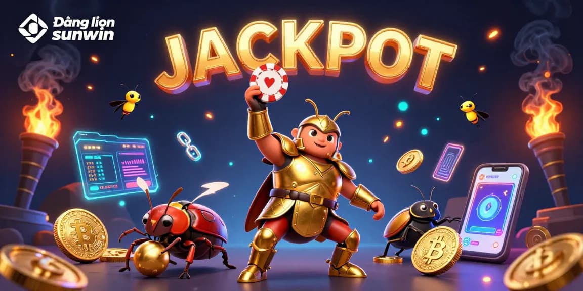 Experience the excitement with Đăng nhập sunwin, where cartoon characters celebrate jackpot wins amidst vibrant gaming elements.