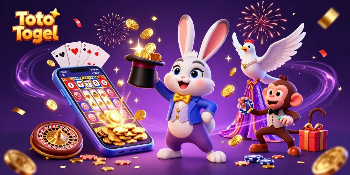 Toto Togel mempersembahkan momen menegangkan dengan kelinci, burung merpati, dan monyet dalam permainan kasino yang meriah.