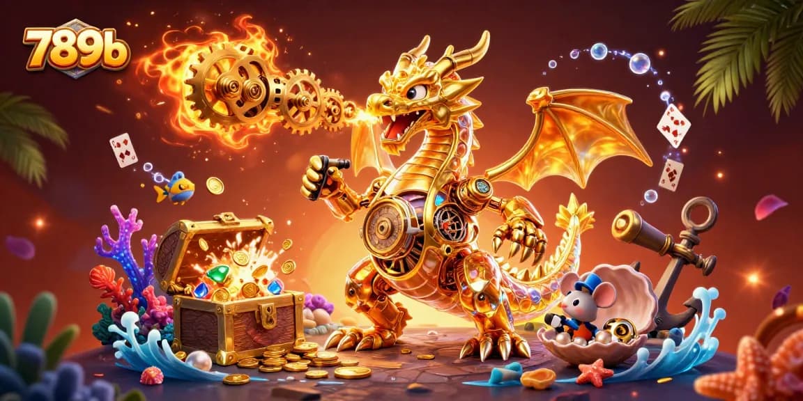 Engage in thrilling games on 789b with a golden dragon and treasures from the sea.