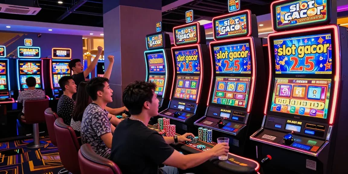 Pengalaman bermain slot gacor di kasino dengan suasana penuh energi dan kegembiraan.