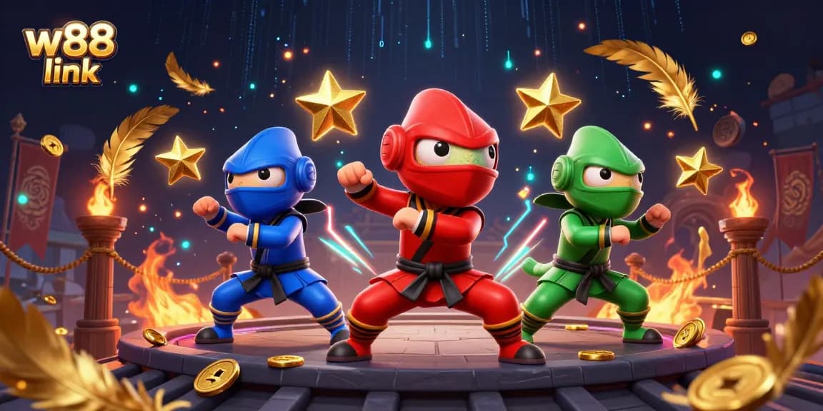 Engage with the thrilling dynamics of betting at w88 link amidst an electrifying 3D chameleon ninja scene.