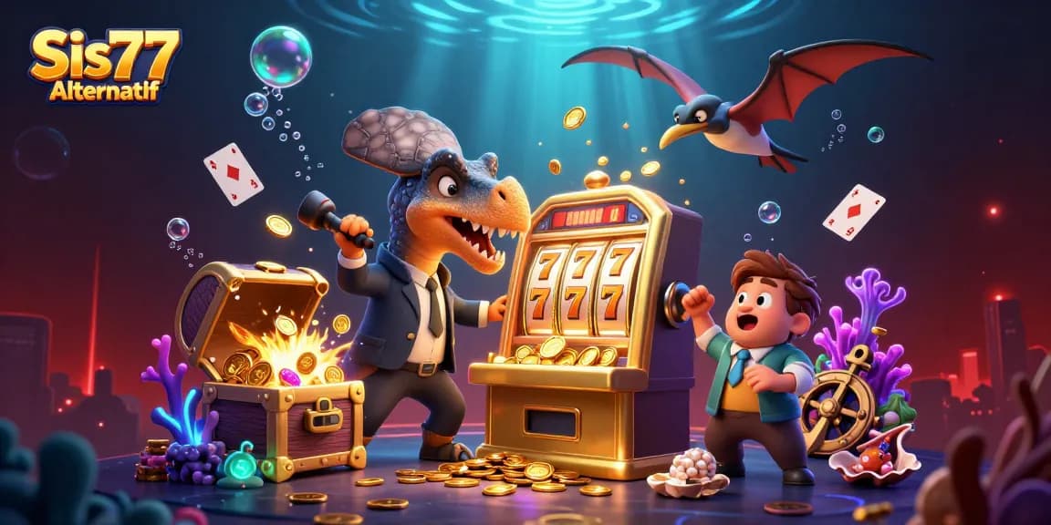 Slot jackpot menarik dan menggiurkan di Sis77 Alternatif dengan dinosaurus dan elemen kasino lainnya