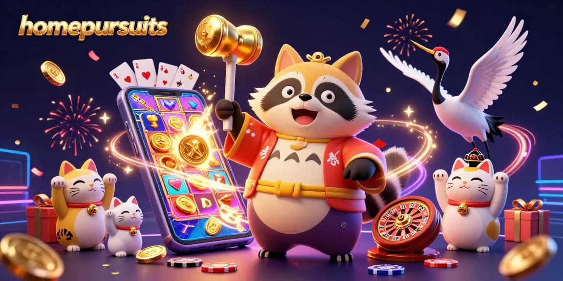 homepursuits rayakan kemenangan dengan karakter kartun di kasino online