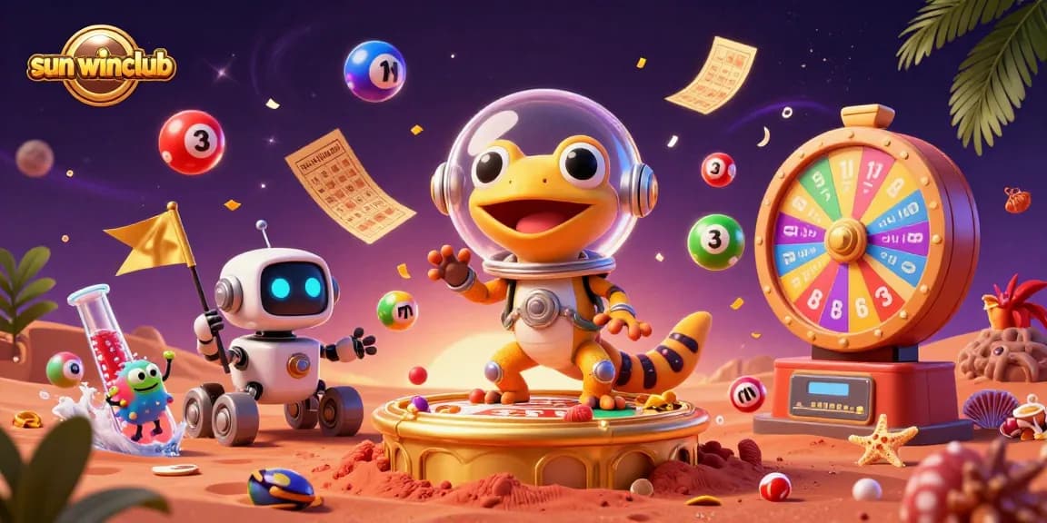 Experience the thrilling games of sun-winclub with vibrant casino elements and dynamic characters.