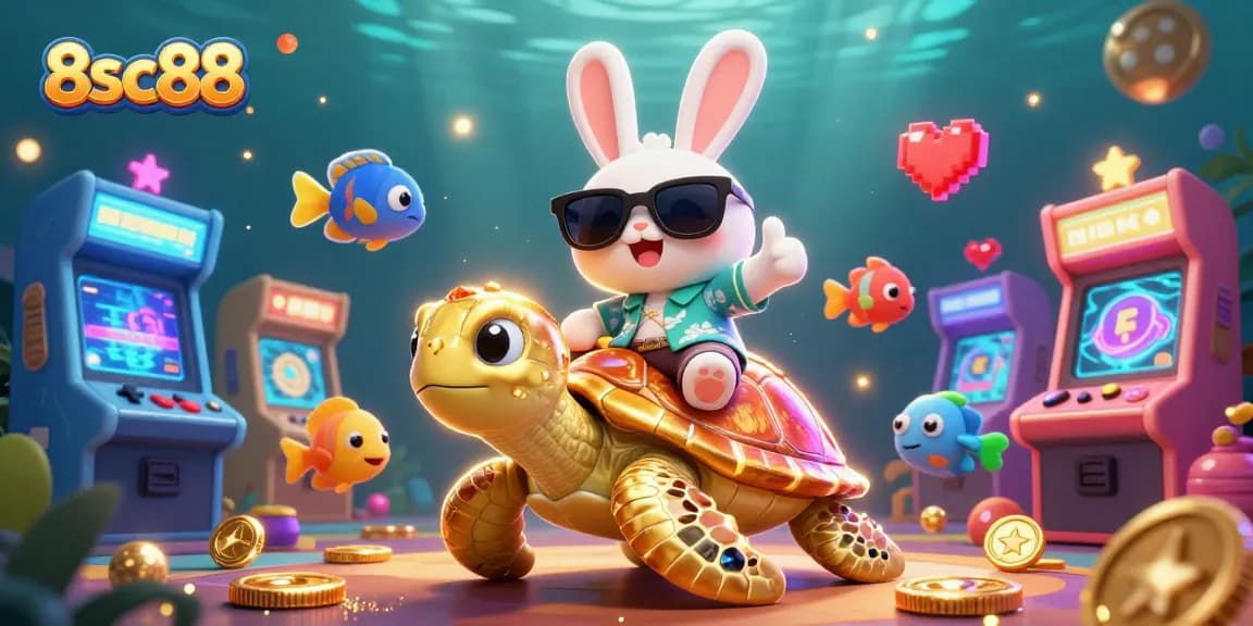 Jump into the fun at 8sc88 with a colorful and vibrant underwater casino scene.