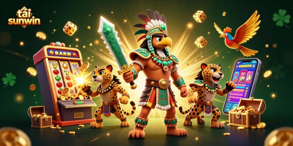 Experience thrilling gameplay with tải sunwin, featuring Aztec warriors and dynamic casino elements.