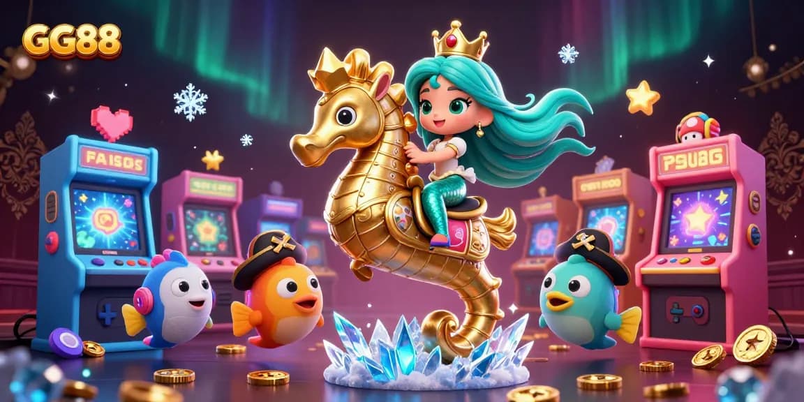 Engage with GG88 in a vibrant underwater-themed casino adventure featuring a mermaid princess and magical game elements.