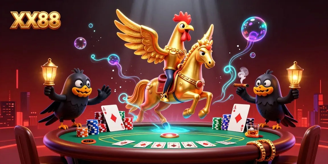 Engage in exciting gameplay at XX88 with a vibrant 3D casino scene featuring unique characters.