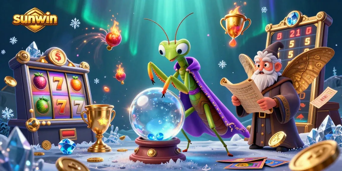 Experience thrilling gameplay with sunwin's lively slots and casino elements in a magical scene.