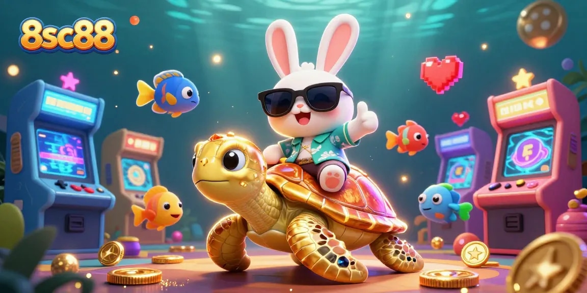 Jump into the fun at 8sc88 with a colorful and vibrant underwater casino scene.