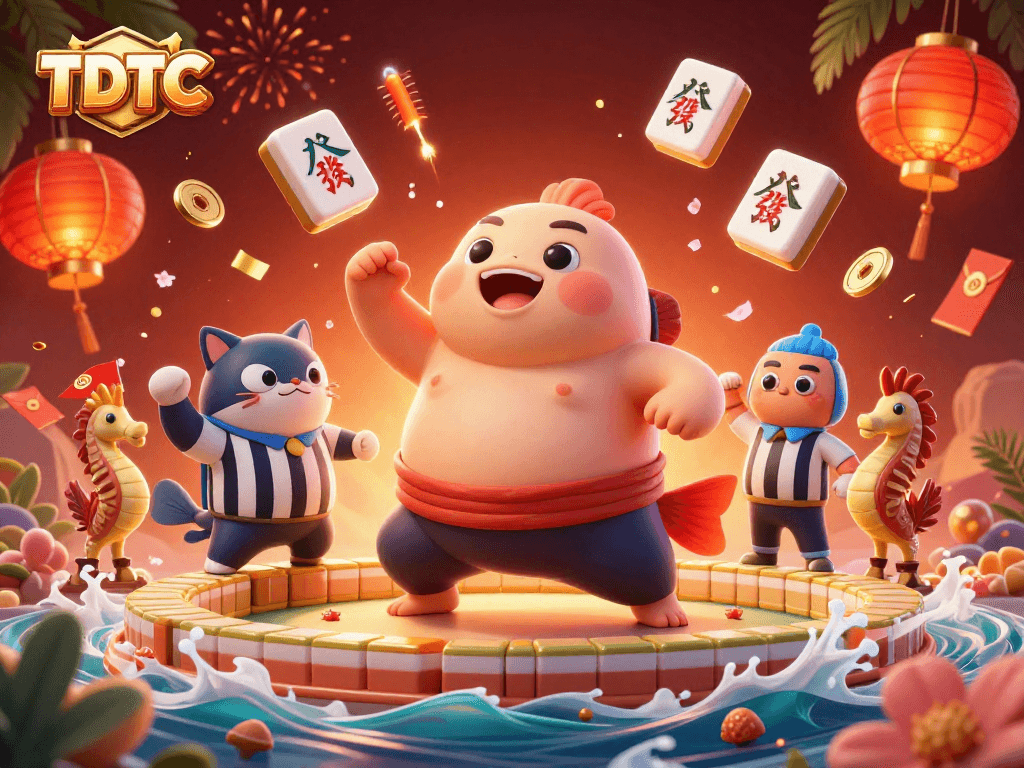 Engage with TDTC’s thrilling underwater casino game scene featuring vibrant characters and festive elements.