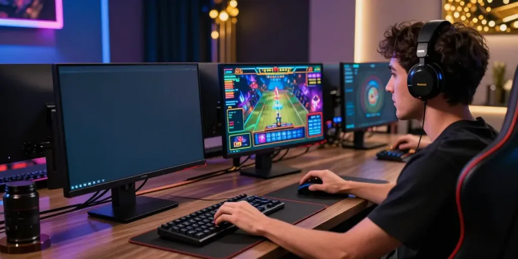 Engaged player utilizing luxury111 login in a high-end online gaming environment.