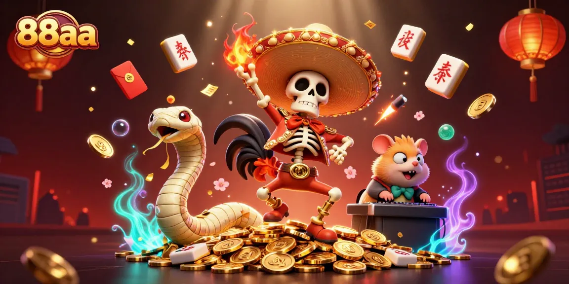 Experience exhilarating wins with 88aa, featuring thrilling characters celebrating big wins in a vibrant casino.