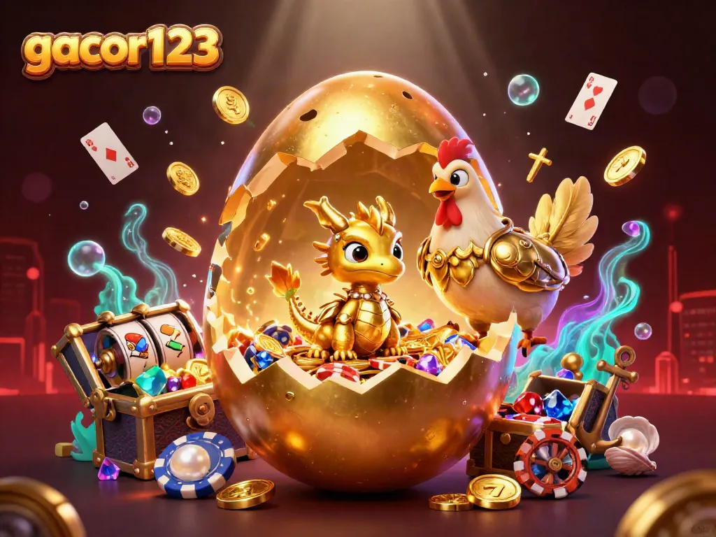 Bet big and win with gacor123, featuring a golden dragon and vibrant casino elements!
