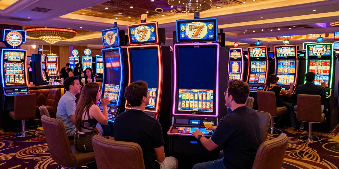 Exciting casino gaming scene featuring Lucky777 slot machines and diverse players enjoying the thrill of gambling.