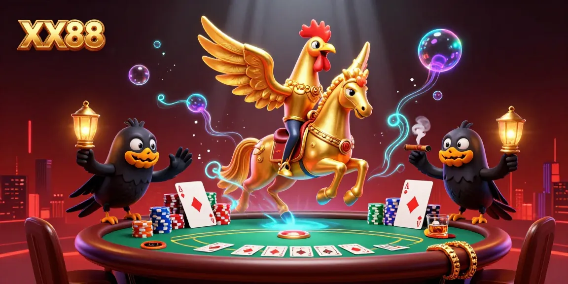 Engage in exciting gameplay at XX88 with a vibrant 3D casino scene featuring unique characters.