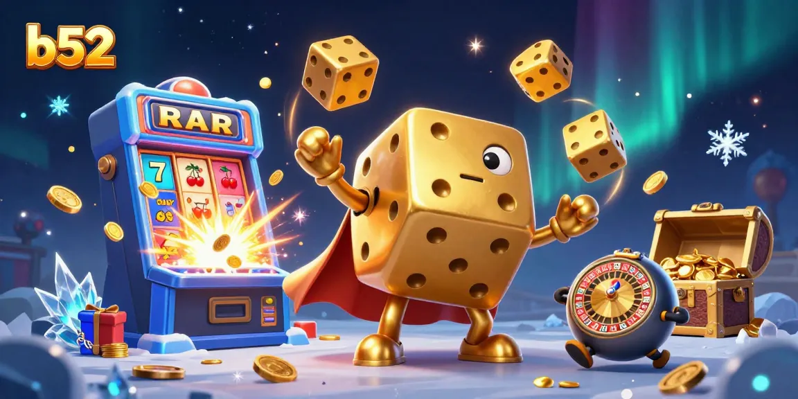 B52 players enjoy thrilling jackpots as the golden dice golem rolls with excitement.