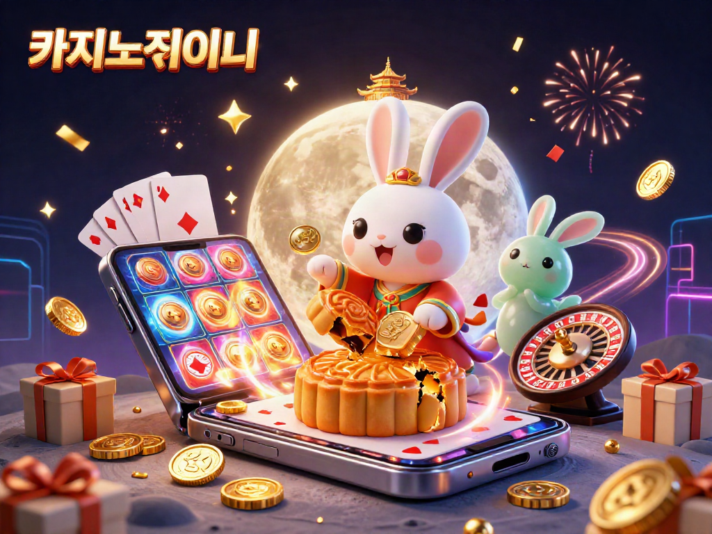 카지노사이트에서 슬롯 게임을 즐기는 3D 캐릭터들이 황금적인 요소들과 함께 화려하게 표현된 장면