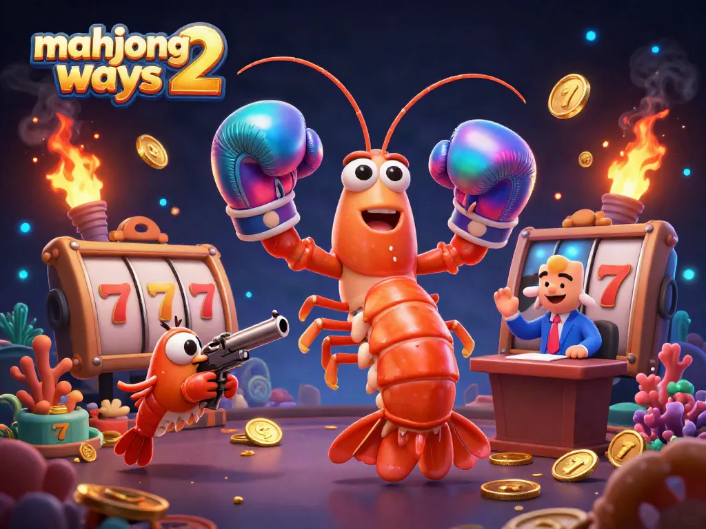 Experience excitement with this vibrant illustration of Mahjong Ways 2 featuring lively casino elements and aquarium characters.