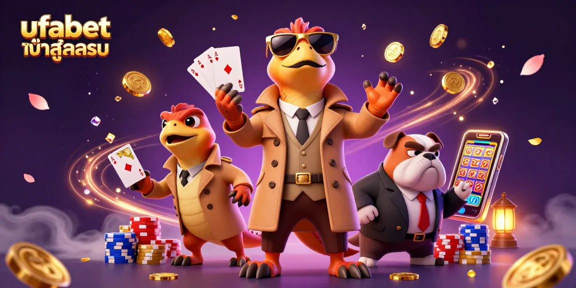 Experience the excitement of ufabet เข้าสู่ระบบ as raptors in disguise venture into a VIP casino, surrounded by dynamic gaming elements.