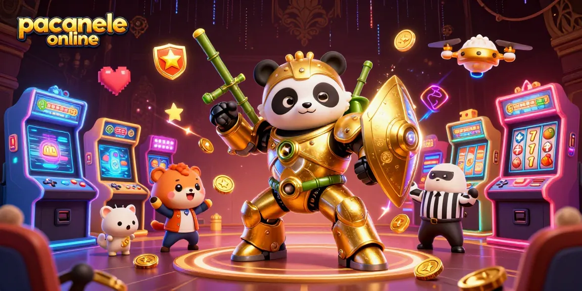 Joacă pacanele online pe Slot.md alături de un panda zburător și mașini de joc colorate.