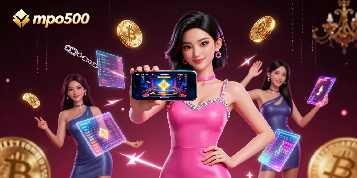 Engage in thrilling gameplay at mpo500 with a stunning casino illustration of a confident player.