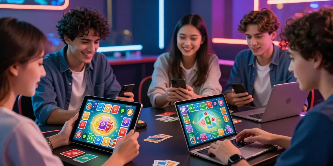 Engaged players enjoying Card Rummy on devices at https://cardrummyapp.com.pk/, showcasing vibrant graphics and excitement.