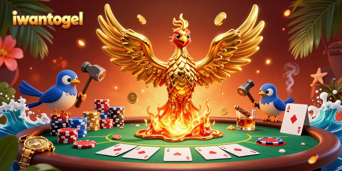 Experience the thrill of iwantogel with a molten gold phoenix in a dynamic casino setting.