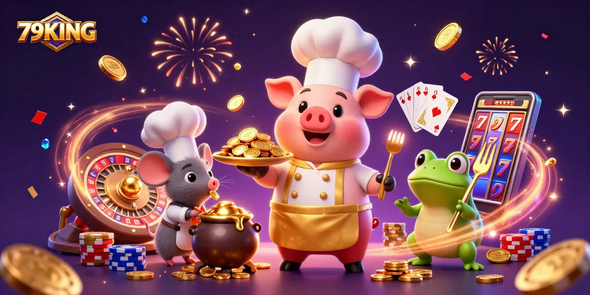 Engage in winning at 79KING with gourmet gold coins and vibrant casino excitement.