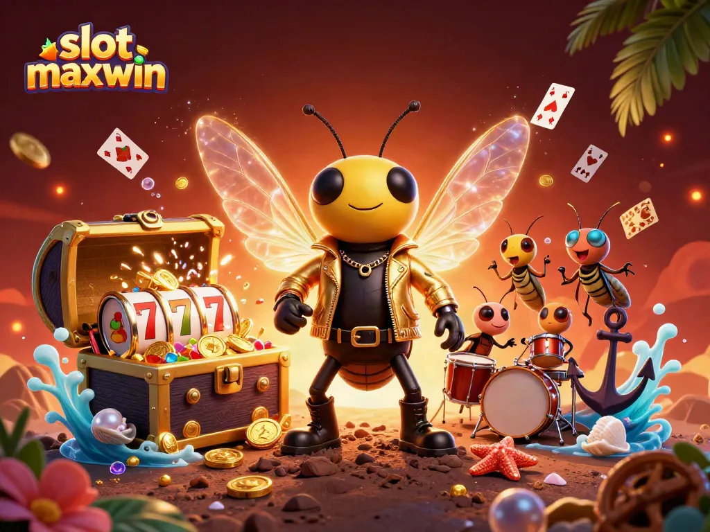 Experience the thrill of slot maxwin while enjoying vibrant animated characters and casino elements.