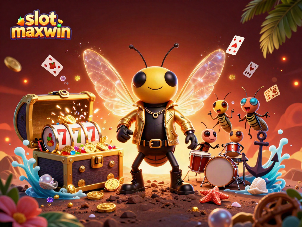 Experience the thrill of slot maxwin while enjoying vibrant animated characters and casino elements.