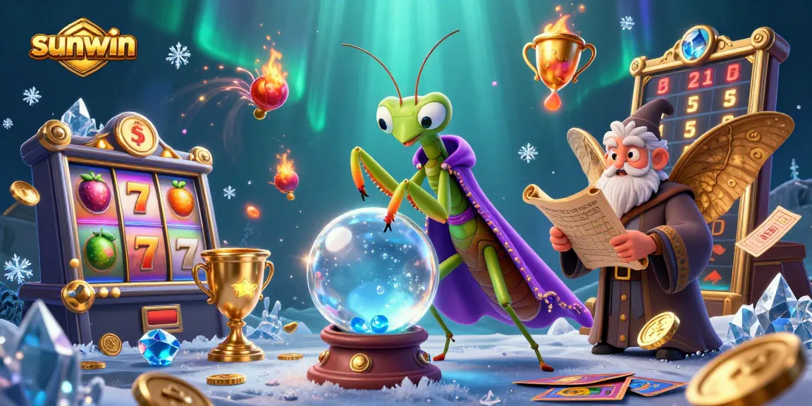 Experience thrilling gameplay with sunwin's lively slots and casino elements in a magical scene.