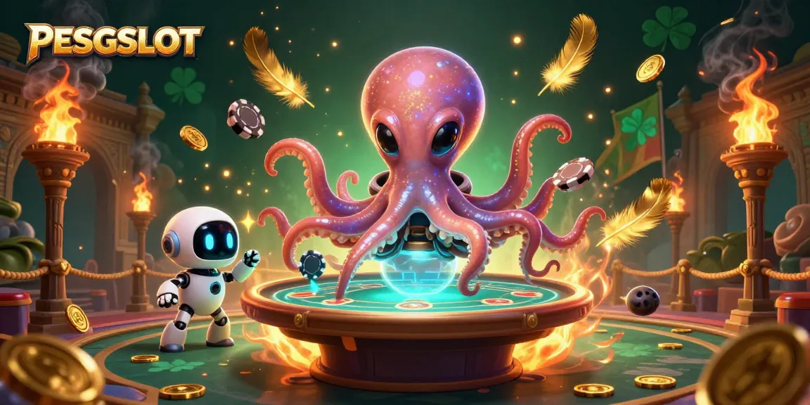 PESGSLOT menghadirkan pengalaman slot mengasyikkan dengan alien oktopus dan robot mini yang bermain poker.