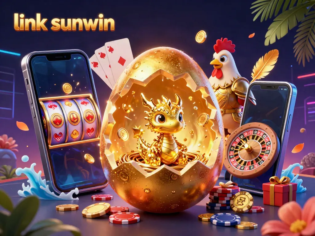 Experience the excitement of gaming with link sunwin, featuring a golden dragon and poker chips.
