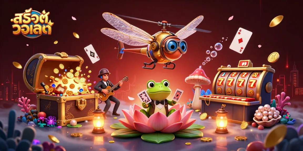 Experience สล็อตวอเลท with lively characters and rich casino elements in this vibrant 3D illustration.