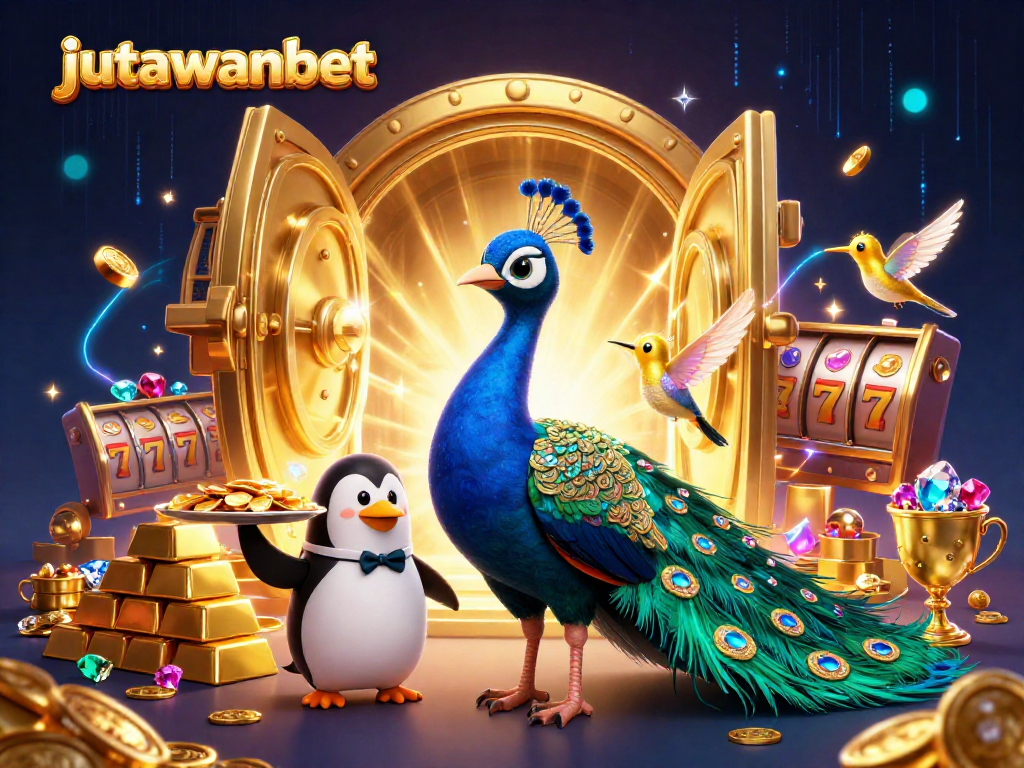Experience the excitement of Jutawanbet with colorful slots and vibrant casino elements.