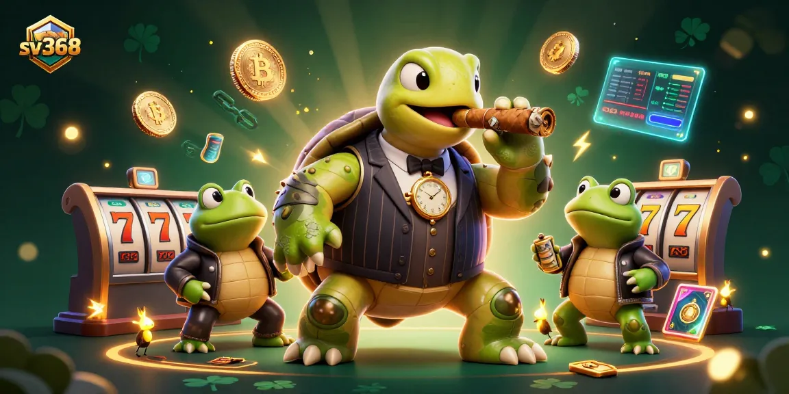 Engage in thrilling gameplay at sv368 with vibrant cartoon casino scene featuring jackpot reels and 3D characters.