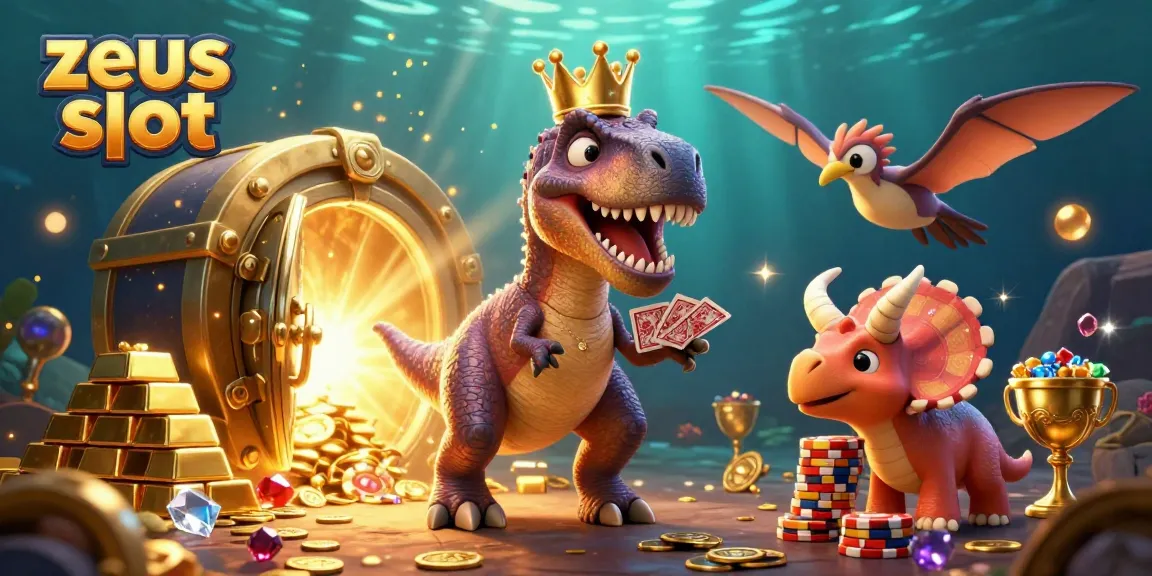 Experience the thrill of zeus slot with a colorful, engaging 3D scene showcasing dynamic characters and vibrant casino elements.