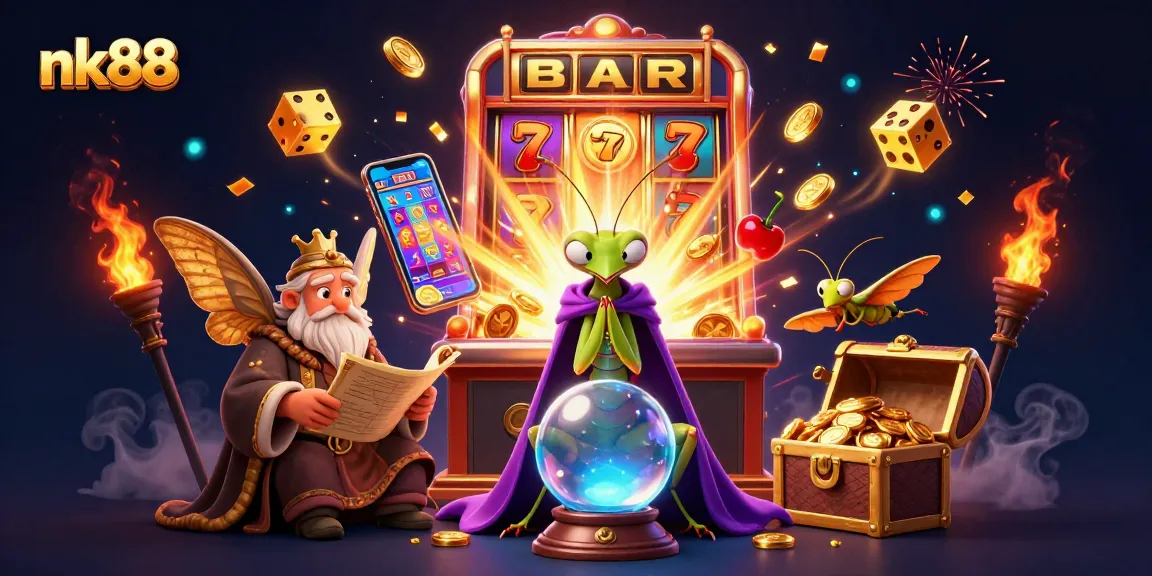 Spin for massive winnings at nk88 in this vibrant, dynamic casino scene full of excitement.