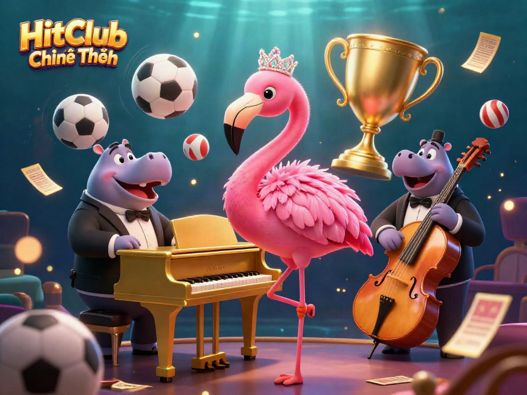 Experience thrilling entertainment at HitClub Chính Thức with lively casino characters and dynamic sports elements.
