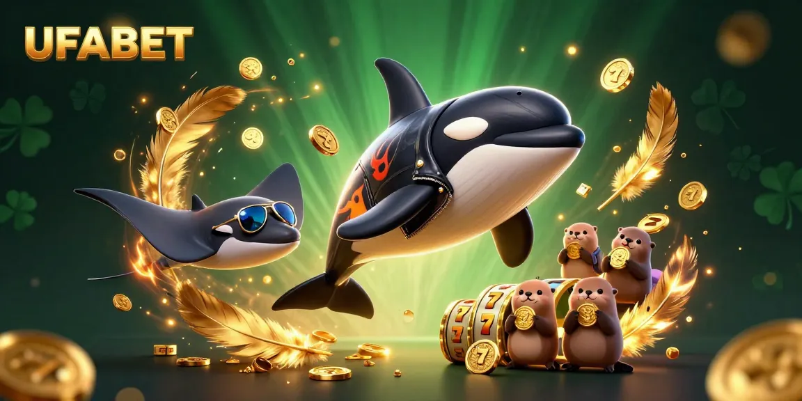 Engage in thrilling betting adventures at UFABET with vibrant characters and casino elements.