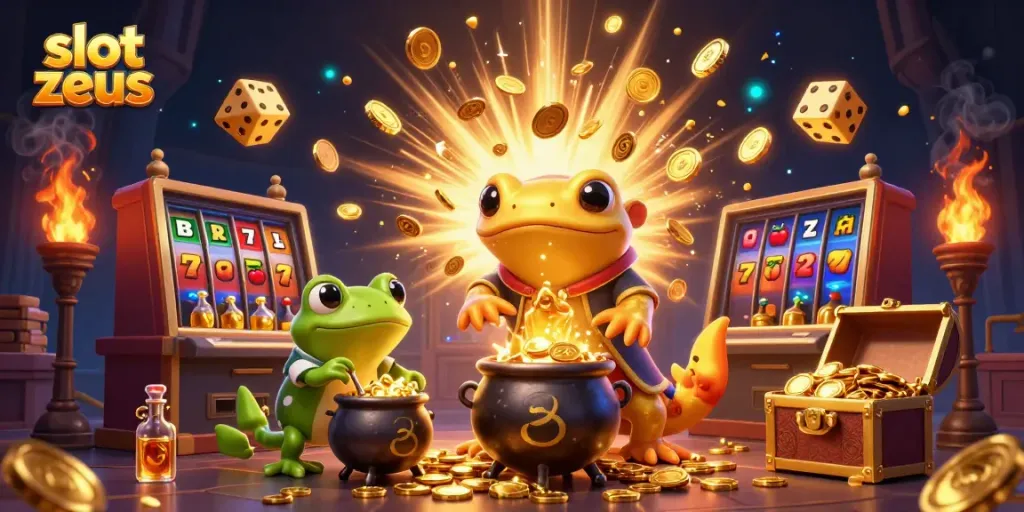 Slot Zeus menghadirkan petualangan slot yang menarik dengan karakter kartun emas dan simbol keberuntungan.