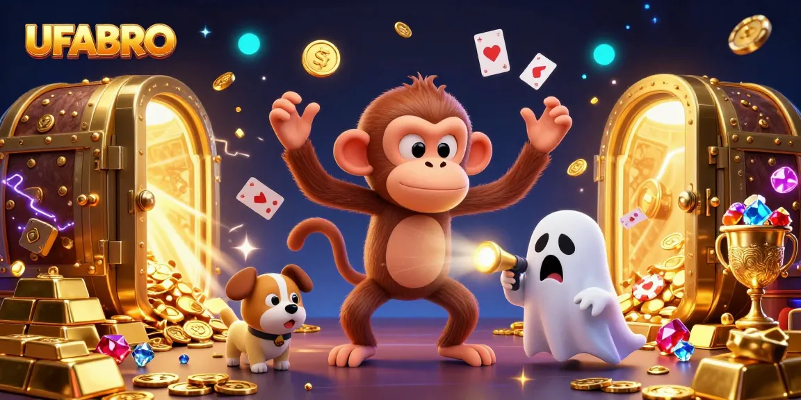 Experience the magic of UFABRO as a ghost-hunter puppy tracks a mischievous monkey in a haunted casino.