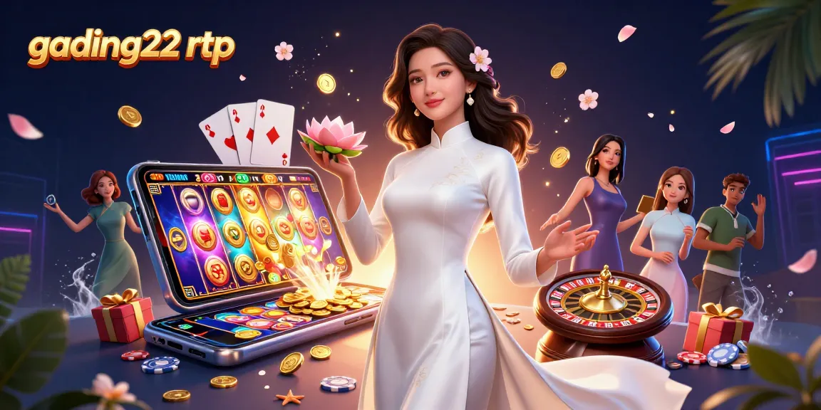 Experience the thrill of gading22 rtp with a photorealistic casino scene filled with vibrant elements.